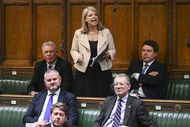 Conservative former minister Dame Harriett Baldwin speaking in Parliament