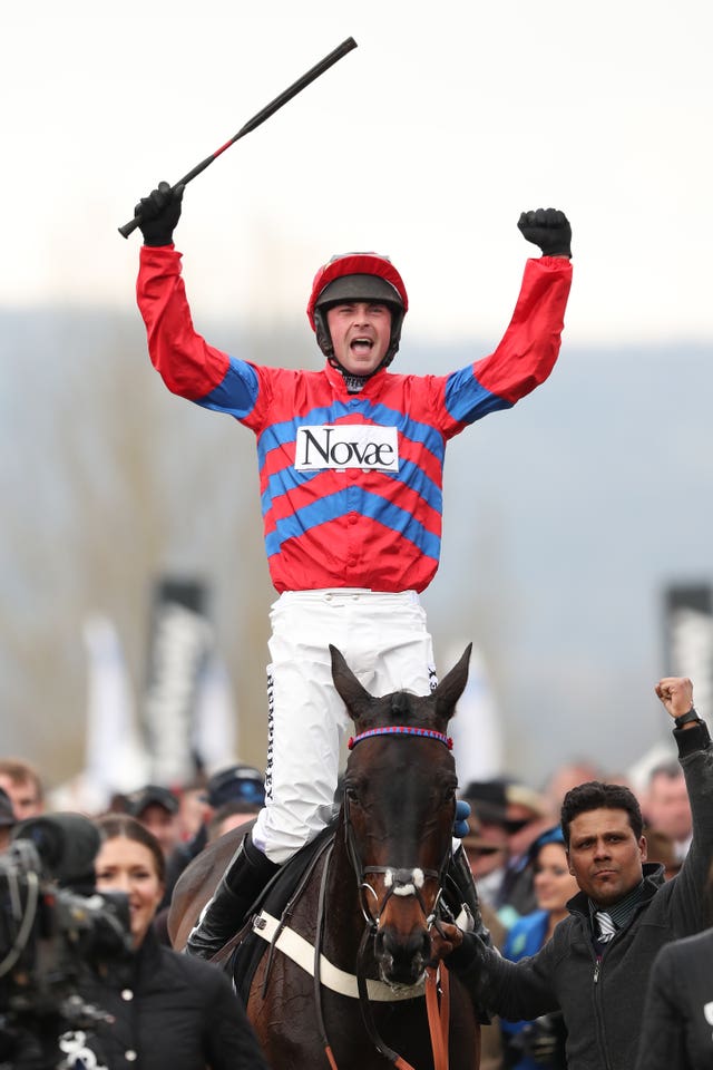 Nico de Boinville celebrates aboard Sprinter Sacre back in 2016