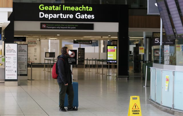 An empty airport departure gate