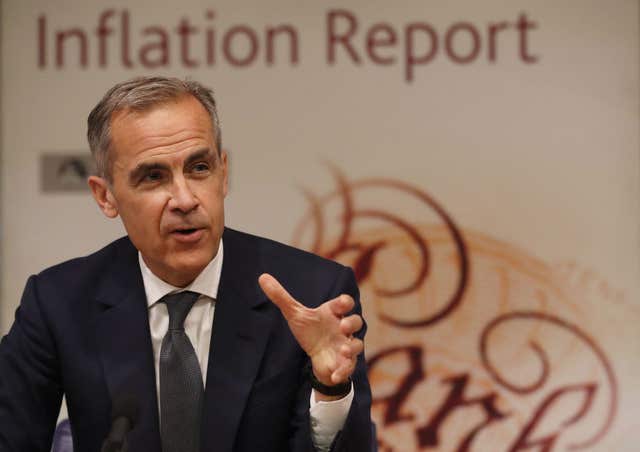 Governor Mark Carney has already signalled that the outlook for interest rates will depend on Brexit negotiations (Frank Augstein/PA)