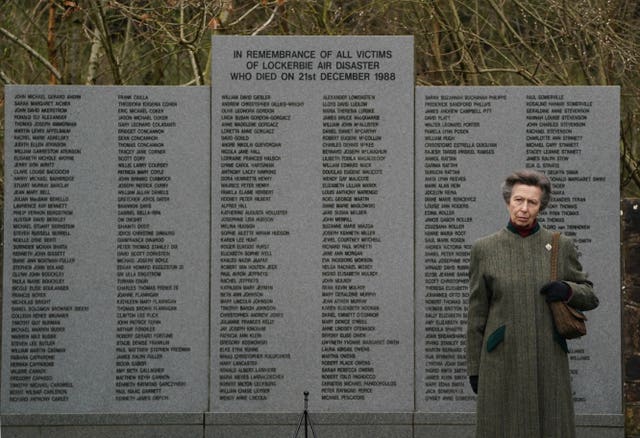 The Princess Royal at the Lockerbie Air Disaster Memorial