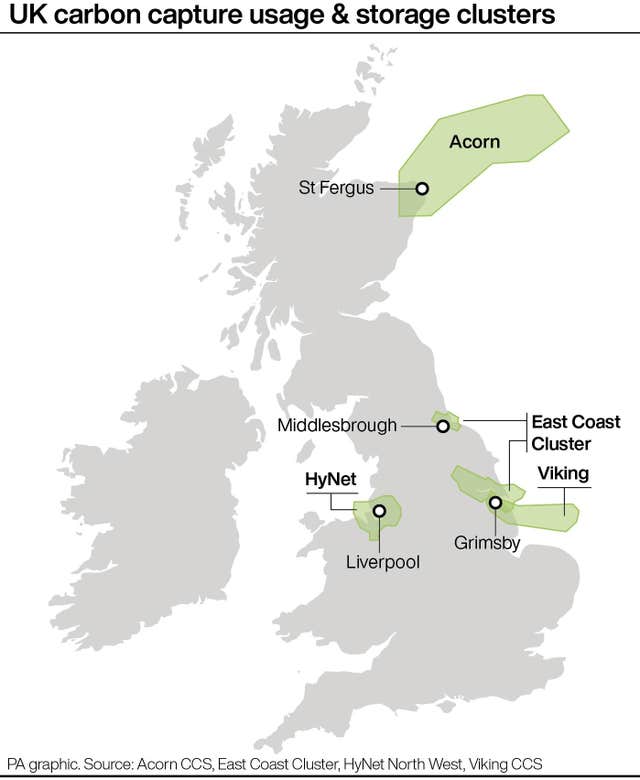 UK carbon capture & storage clusters