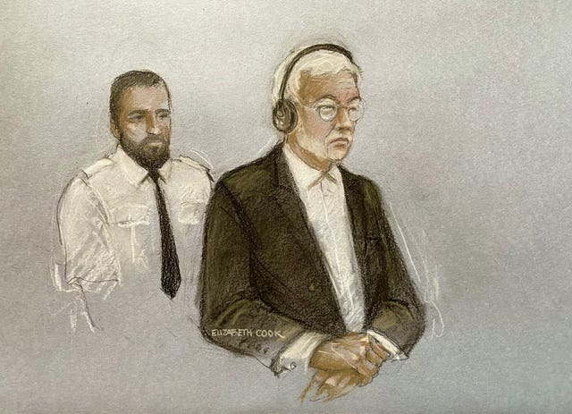 Court artist drawing of Hongchi Xiao appearing at Winchester Crown Court 