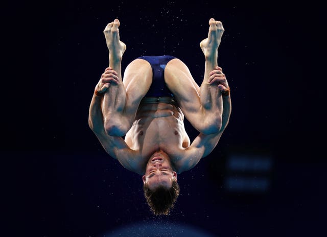 Tom Daly mid-dive