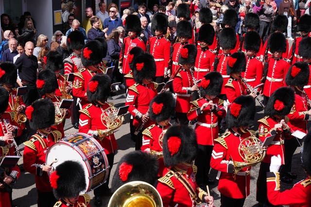 Soldiers march in Berwick