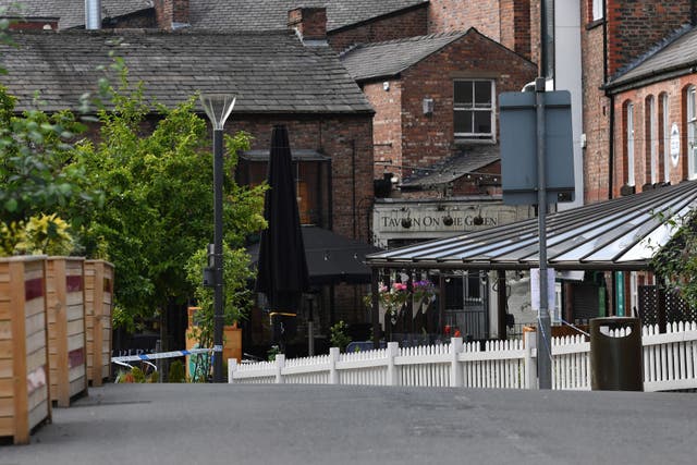 The scene in Railway Street in the Goose Green area of Altrincham, Trafford, where 31-year-old Rico Burton, the cousin of heavyweight boxing champion Tyson Fury, died following an alleged stabbing incident