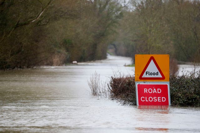 A flooded road