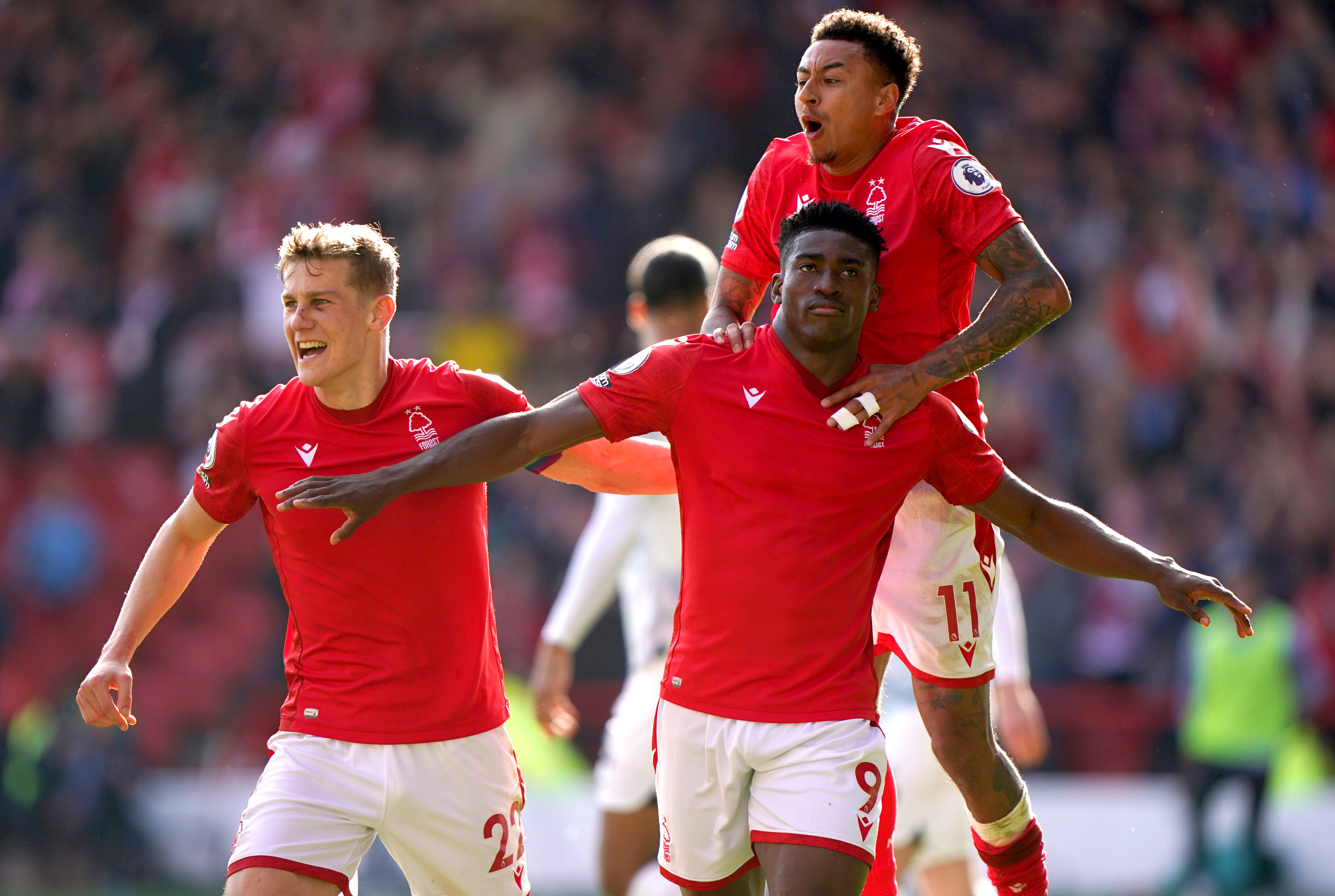 Taiwo Awoniyi scored the winner on a memorable afternoon for Nottingham Forest against Liverpool (Joe Giddens/PA)