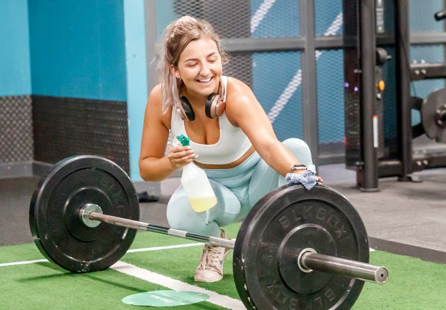 Gym equipment is sanitised