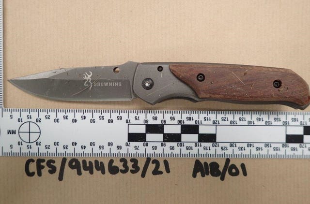 The knife used to stab 12-year-old Ava White 