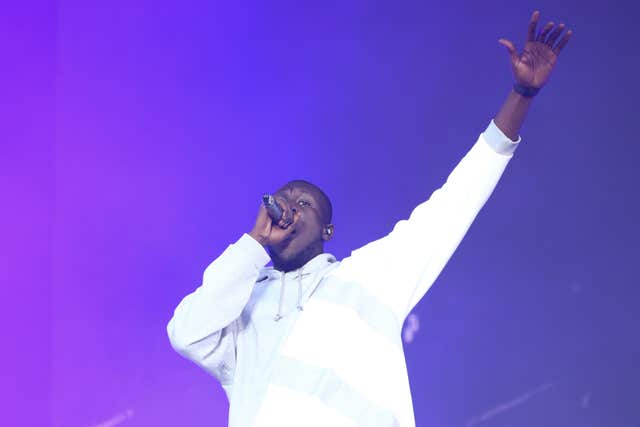 Stormzy performs on the Supervene Stage during the V Festival