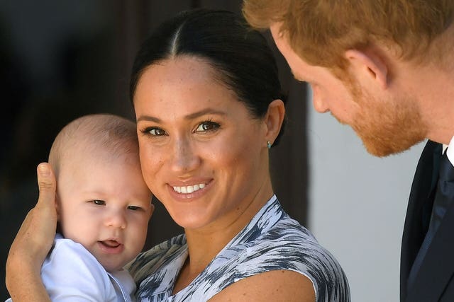 Archie joined his parents at the end of their podcast. Toby Melville/PA Wire