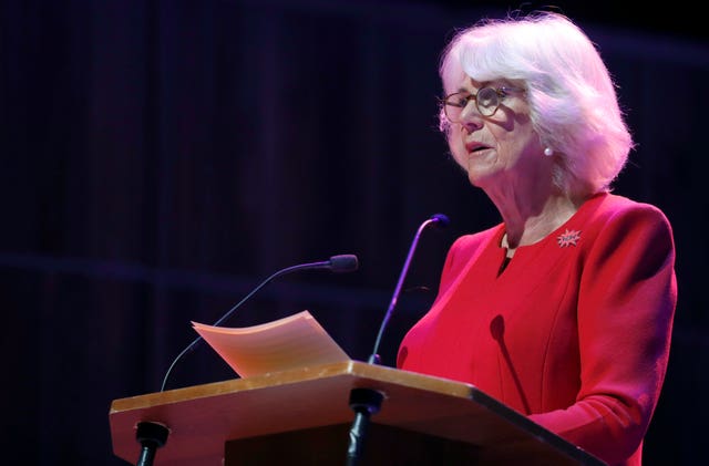 Camilla pictured at the recent WOW (Women of the World) Festival where she gave a speech about domestic violence. Alastair Grant PA/Wire