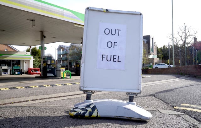 An empty fuel station in Ashford, Kent