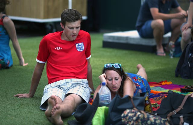 Fans watch the World Cup at Wimbledon