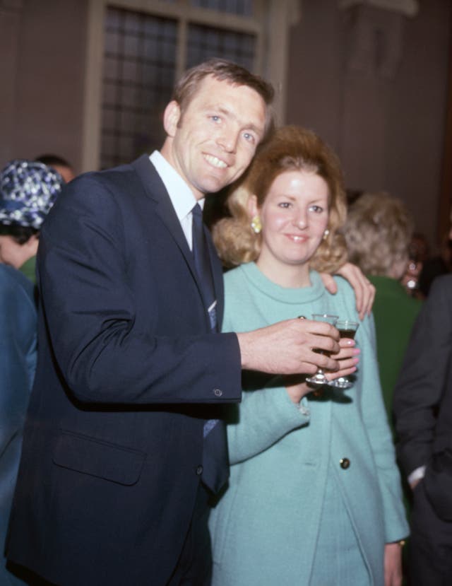Jeff and Laraine pictured at a reception to celebrate West Brom's 1968 FA Cup final victory 