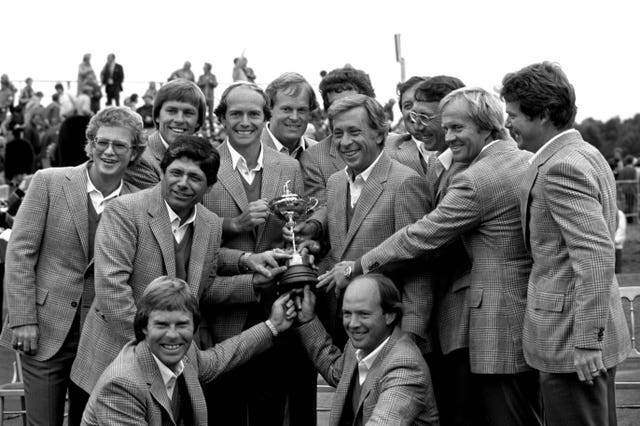 Larry Nelson, Jack Nicklaus and Lee Trevino won four out of four points as the United States defeated Team Europe in the first match-up on European soil in 1981