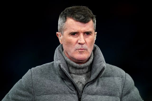 Football pundit Roy Keane in a grey coat 