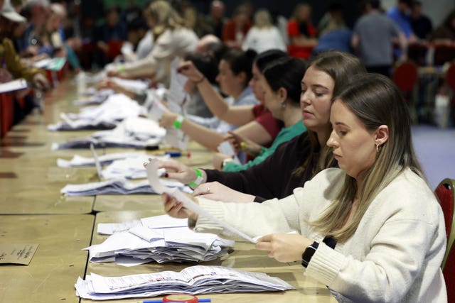 Votes are sorted as counting begins for the Dublin Central by-election 