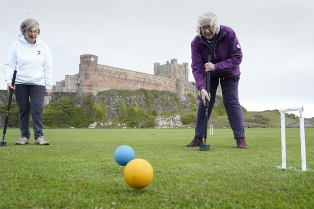 Croquet was the order of the day at Bamburgh Castle