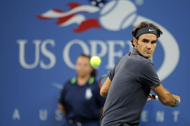 Roger Federer in action at the US Open