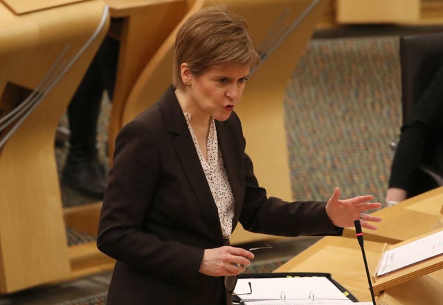 First Minister Nicola Sturgeon announces that Scotland will be placed in lockdown from midnight (PA)