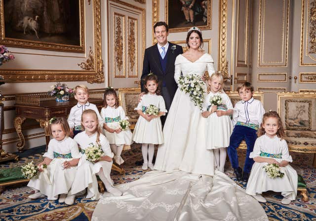 The wedding party in the White Drawing Room at Windsor Castle