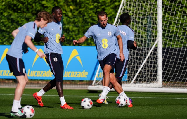 England’s Harry Kane during a training session 