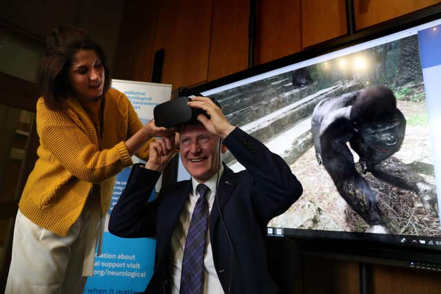 Joe FitzPatrick MSP trying out virtual reality headset