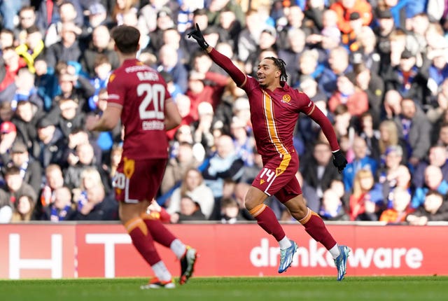 Theo Bair celebrates