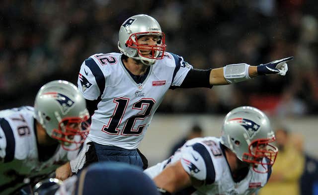 Tom Brady in action at Wembley for the New England Patriots
