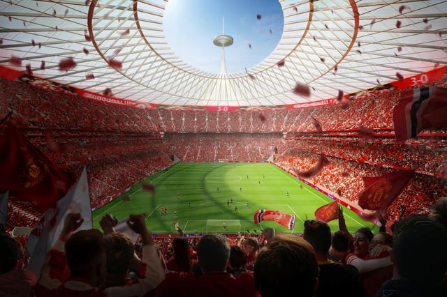 A conceptual image of inside Manchester United Stadium Update Handout Photo