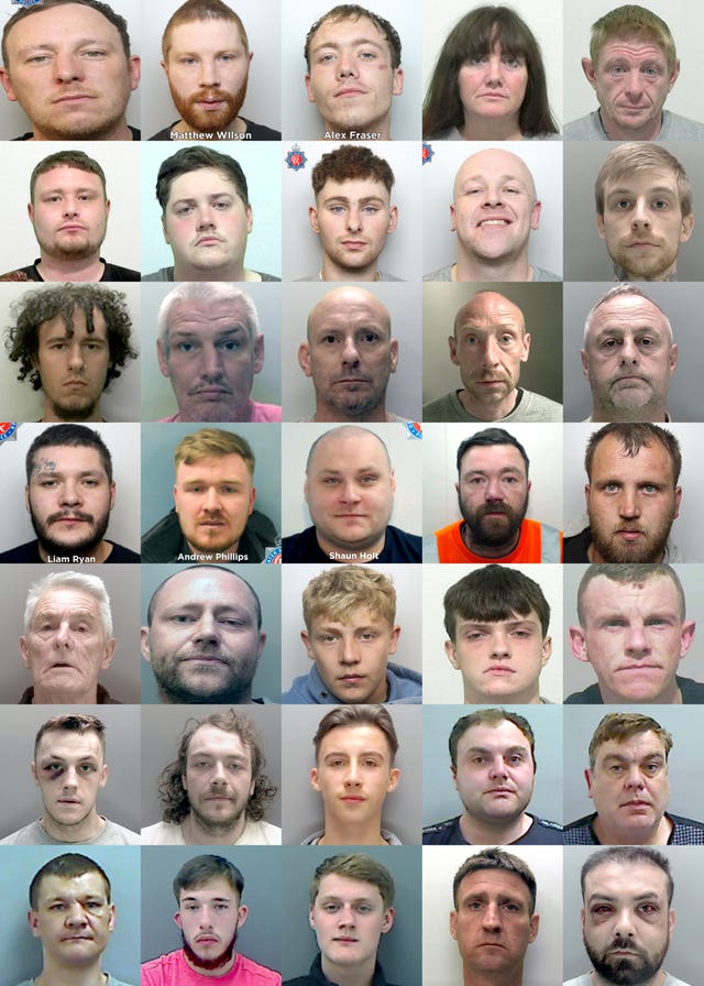 Mugshots of 35 people 