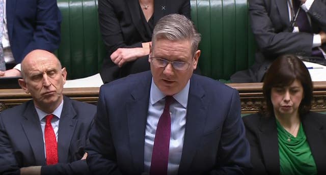 Labour leader Sir Keir Starmer responds following Prime Minister Rishi Sunak statement to MPs in the House of Commons, London. after the UK conducted precision strike operations against Houthi military targets in response to further attacks on shipping in the Red Sea