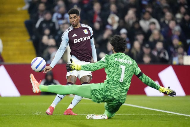 Marcus Rashford in action for Aston Villa