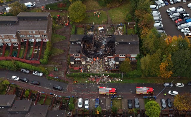 Emergency services at the scene at Violet Close in Benwell, Newcastle-Upon-Tyne