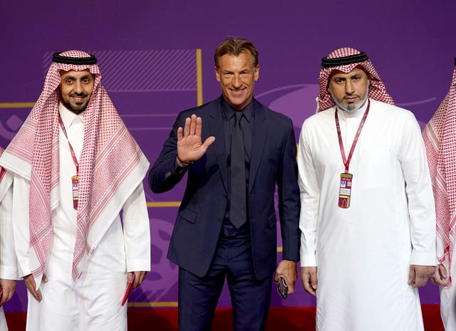 Saudi Arabia manager Herve Renard (centre) during the FIFA World Cup Qatar 2022 Draw