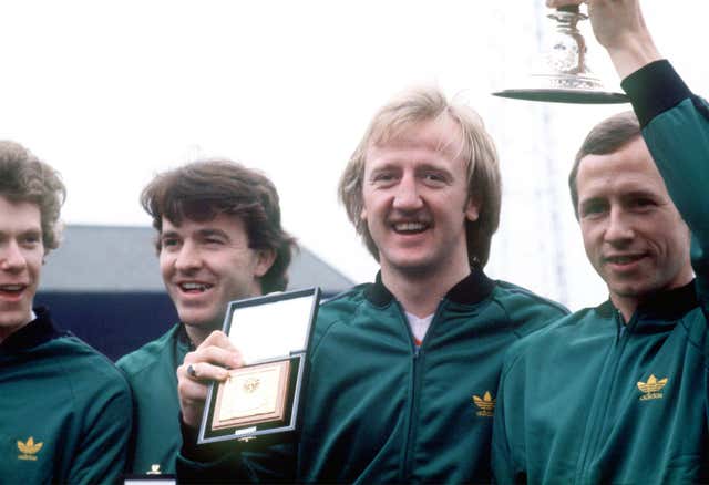 Nottingham Forest’s Tony Woodcock, John Robertson, Kenny Burns and John McGovern celebrate winning the 1978 League Championship