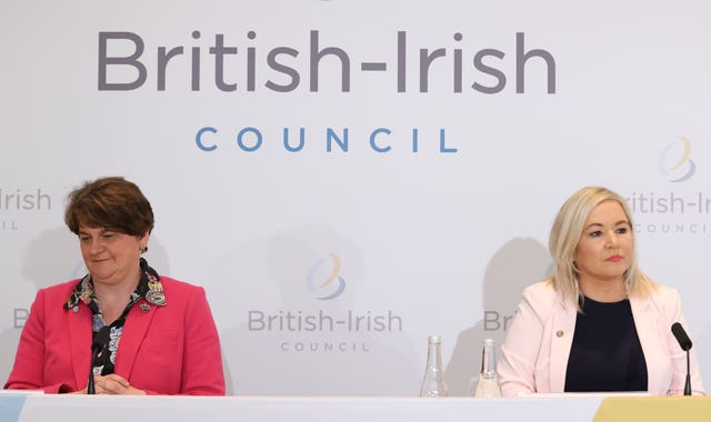 First Minister Arlene Foster and deputy First Minister Michelle O’Neill