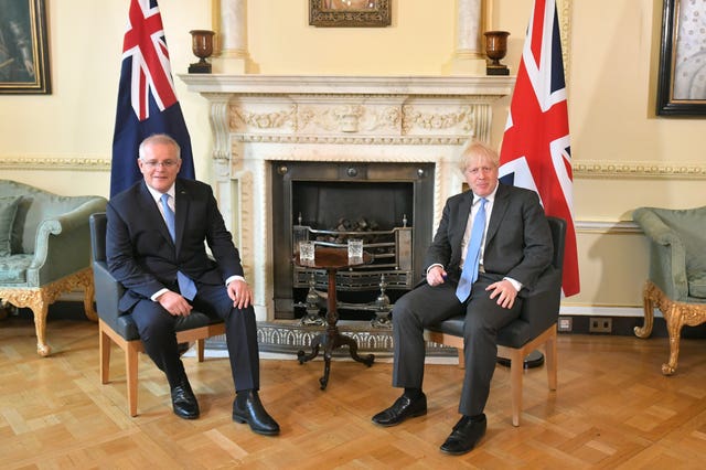 Boris Johnson meets Scott Morrison