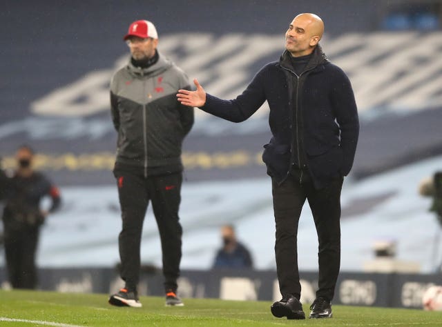 Liverpool manager Jurgen Klopp has the best record of his counterparts against Manchester City boss Pep Guardiola