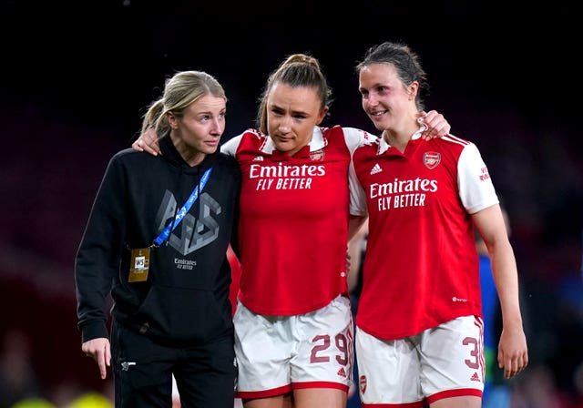 England captain Leah Williamson (left) is among the many long-term injured for Arsenal 