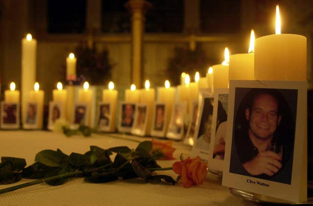 Photographs of the 26 Britons killed in the Bali bombing (Johnny Green/PA)