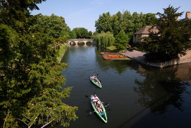 Kayaks were the preferred choice in Cambridge (Joe Giddens/PA)