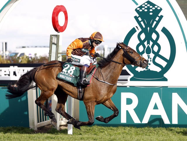 Noble Yeats crossing the line at Aintree