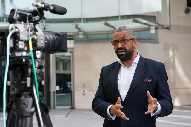 James Cleverly outside BBC studios