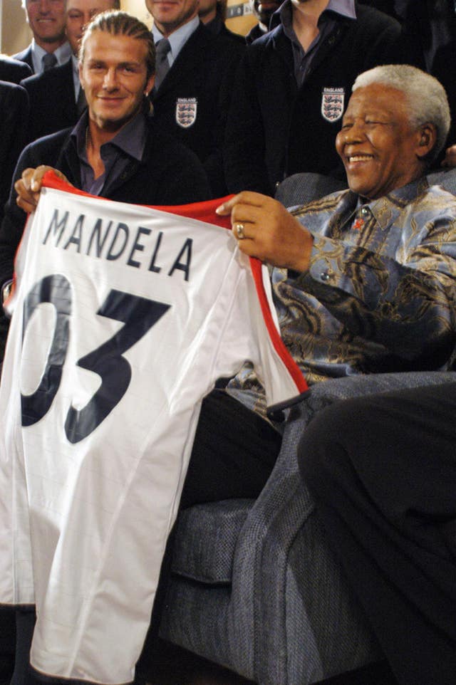 Beckham with Mandela