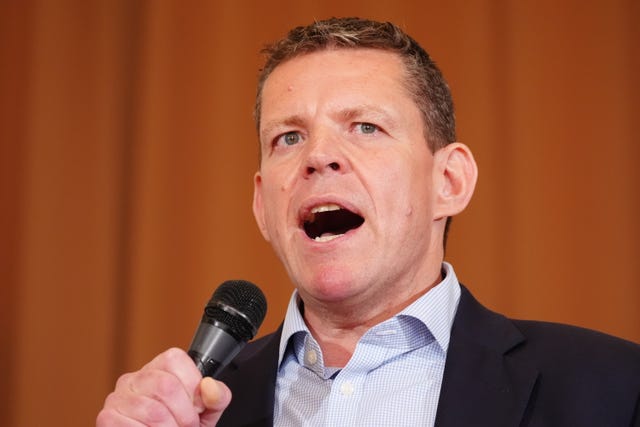 Leader of Plaid Cymru, Rhun ap Iorwerth speaking during the launch of the party’s General Election campaign at the Management Centre in Bangor (