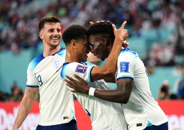 Bukayo Saka (right) and Jude Bellingham (left) have become key players in Gareth Southgate's set-up 