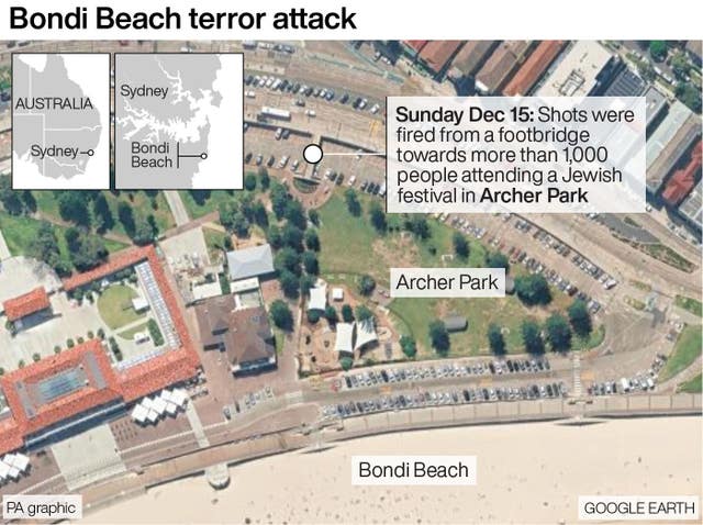 Bondi Beach terror attack locator map
